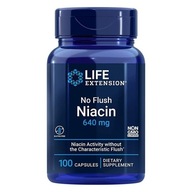 Life Extension No Flush Niacin 640 mg Niacín Inozitol 100 kapsúl