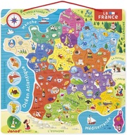 Mapa magnetická tabuľa na stenu puzzle Francúzsko