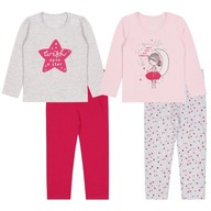 2x Szaro-różowa piżama w gwiazdki 3-4 lat 104 cm