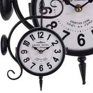 Zegar dworcowy dwustronny retro czarno biały 32x22x9