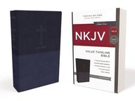 NKJV, Value Thinline Bible, Leathersoft, Blue,