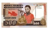 500 Francs 1988r.Madagaskar