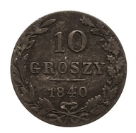 Mikołaj I 1825-1855, 10 groszy 1840 MW, Warszawa