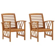 Záhradné stoličky 2 ks masívne akáciové drevo
