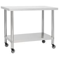 Kuchynský pracovný stôl na kolieskach 100x45x85 cm nerezová oceľ