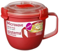 SISTEMA MICROWAVE Pojemnik lunchbox small soup mug 565 ml czerwony