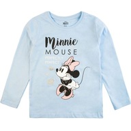 Bluzka BLUZECZKA DŁUGI RĘKAW bawełniana DZIEWCZĘCA Minnie z brokatem 104