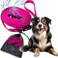 dlhé VODÍTKO pre psa vodotesné tréningové lanko mestské PVC 10M ružové