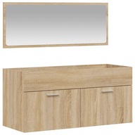 vidaXL Kúpeľňová skrinka so zrkadlom, dub sonoma materiál na báze dreva