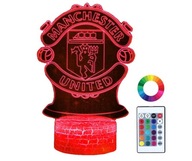 LAMPKA NOCNA BIURKOWA DLA DZIECI MANCHESTER UNITED HERB LOGO LED 3D PILOT