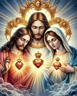 Haft Diamentowy Madonna Jezus Maryja Religijny Rodzina Święta 40x50cm RAMA