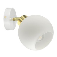 Lampa Ścienna Kinkiet Biały Szklana Kula White Glass - K1 LED E27