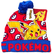 POKEMON zimná čiapka zateplená fleece pompon rolovacia oficiálna 54