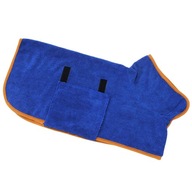 Dog Bathrobe Towel Pet Bathrobe Drying Coat Absorbent Towel Super blue L