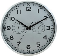 KOKO - Veľké nástenné hodiny - teplomer - vlhkomer - hliník - Ø 30 cm