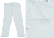 H&M białe spodnie legginsy z koronką ORGANIC getry J.NOWE 134