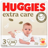 Pieluchy HUGGIES Extra Care 3 (6-10kg) 4in1 Hipoalergiczne 288 szt