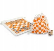 UTAZÓ SAKK ZSÁKBAN, JÁTÉKTÁBLA, BÁBUK, LOGIKAI JÁTÉK 6+, SAKKTÁBLA