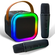 Mini Zestaw Do Karaoke 2szt Mikrofony + Głośnik Bezprzewodowy z Bluetooth