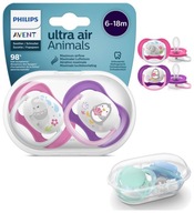 AVENT 2x SMOCZEK ULTRA AIR 6-18M ORTODONTYCZNY ODDYCHAJĄCY SIIKON + ETUI