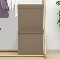 Skladacie stoličky s úložným priestorom 2 ks farba cappuccino PVC