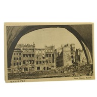 Warszawa [ruiny] Stare Miasto Rynek fot. E. Falkowski [pocztówka / ca 1950]