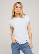 Tom Tailor T-shirt Burn Out Knot - Offwhite Paisle