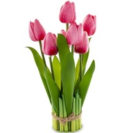 Bukiet sztucznych kwiatów Tulipany różowe stroik