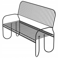 Ławka ogrodowa metalowa 3 osobowa 120x51 czarna