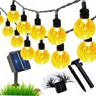 SOLÁRNA ZÁHRADNÁ GIRLANDA 100 LED 10 M TEPLÉ SVETLO IP44 SENZOR SÚMRAKU