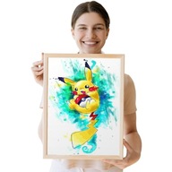 HAFT DIAMENTOWY MOZAIKA DIAMENTOWA ZESTAW XXL 5D DLA DZIECI 30*40 PIKACHU