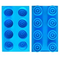 Silikónová forma pružná 8 oválnych mydiel Donut modrá MF-250