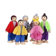 Drevené bábiky Set rodina Montessori 6 el.