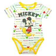Body niemowlęce Mickey Mouse żołte z napisami 62cm
