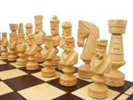 Drevený vyrezávaný šach 85x85