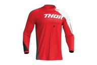 Thor Sector Edge tričko mikina cross enduro červená/biela XL