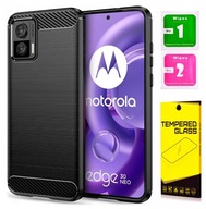 Etui do Motorola Edge 30 Neo CARBON Case OBUDOWA Plecki Pokrowiec + SZKŁO