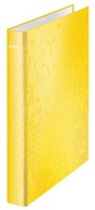 Krúžkový zakladač "Wow", žltá, lesklý, 4 krúžky, 40 mm, A4, kartón, LEITZ