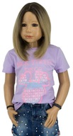 101 Bawełniana koszulka bluzka t-shirt krótki rękaw fiolet rozmiar 146/152