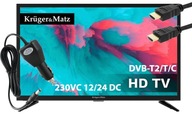 Telewizor samochodowy turystyczny 12V 24V 230VA LED USB HDMI DVB-T2 C HD