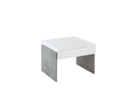 Konferenčný stolík lavica štvorcová biely betón 60 x 60 x 45cm