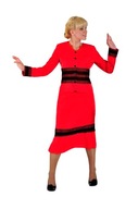 Elegancka czerwona garsonka żakiet ze spódnicą w dużych rozmiarach Hanna