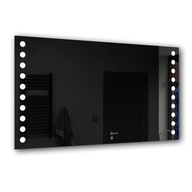 Lustro łazienkowe podświetlane LED na baterie 130x50cm na wymiar + kołyska