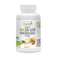 Kórejský ženšen BIO Ekologický extrakt Energia 100 Kaps 500mg NatVita