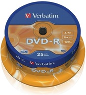 Płyty VERBATIM DVD-R 4,7GB x16 Cake 25 Najlepsze