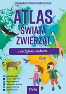 Atlas świata zwierząt z naklejkami i plakatem. Atlasy z naklejkami