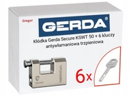 .6 Kľúče. Visiaci zámok Gerda Secure KSWT T50 + 6 kľúčov proti vlámaniu tŕň