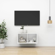 Závesná TV skrinka biela 37x37x72 cm materiál na báze dreva