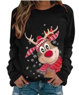Sweter świąteczny dziecięcy 6-7 lat czarny renifer świąteczny ciepły