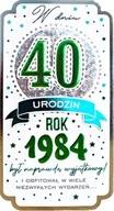 Kartka dla urodzonych w 1984 roku na 40 urodziny Prezent na 40 lat PM348